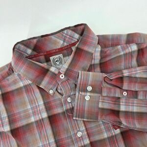 Cinch Mens Plaid Long Sleeve Button Up Shirt Red Cowboy Western XL
